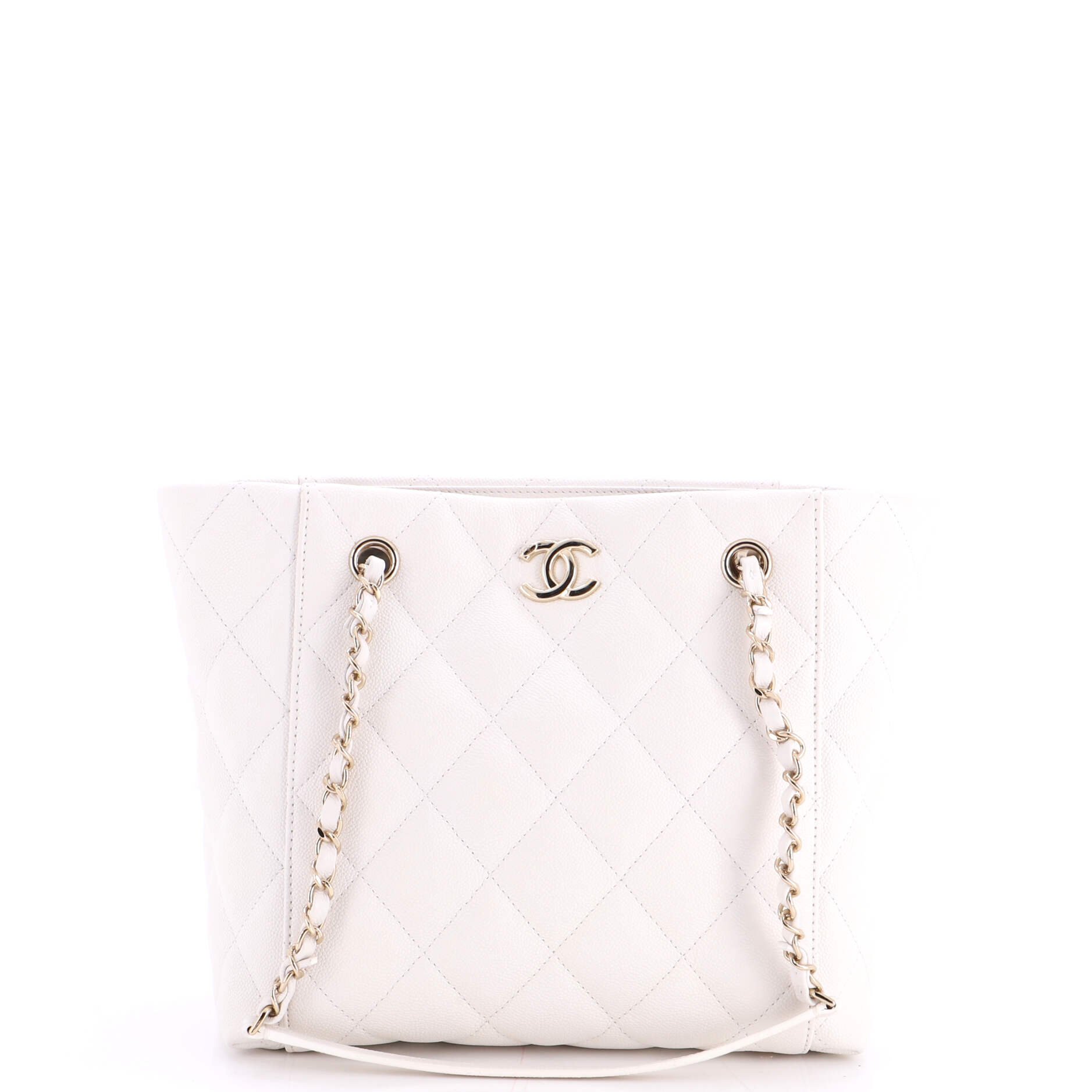 CC Daily Shopper Chain Tote Quilted Caviar Small