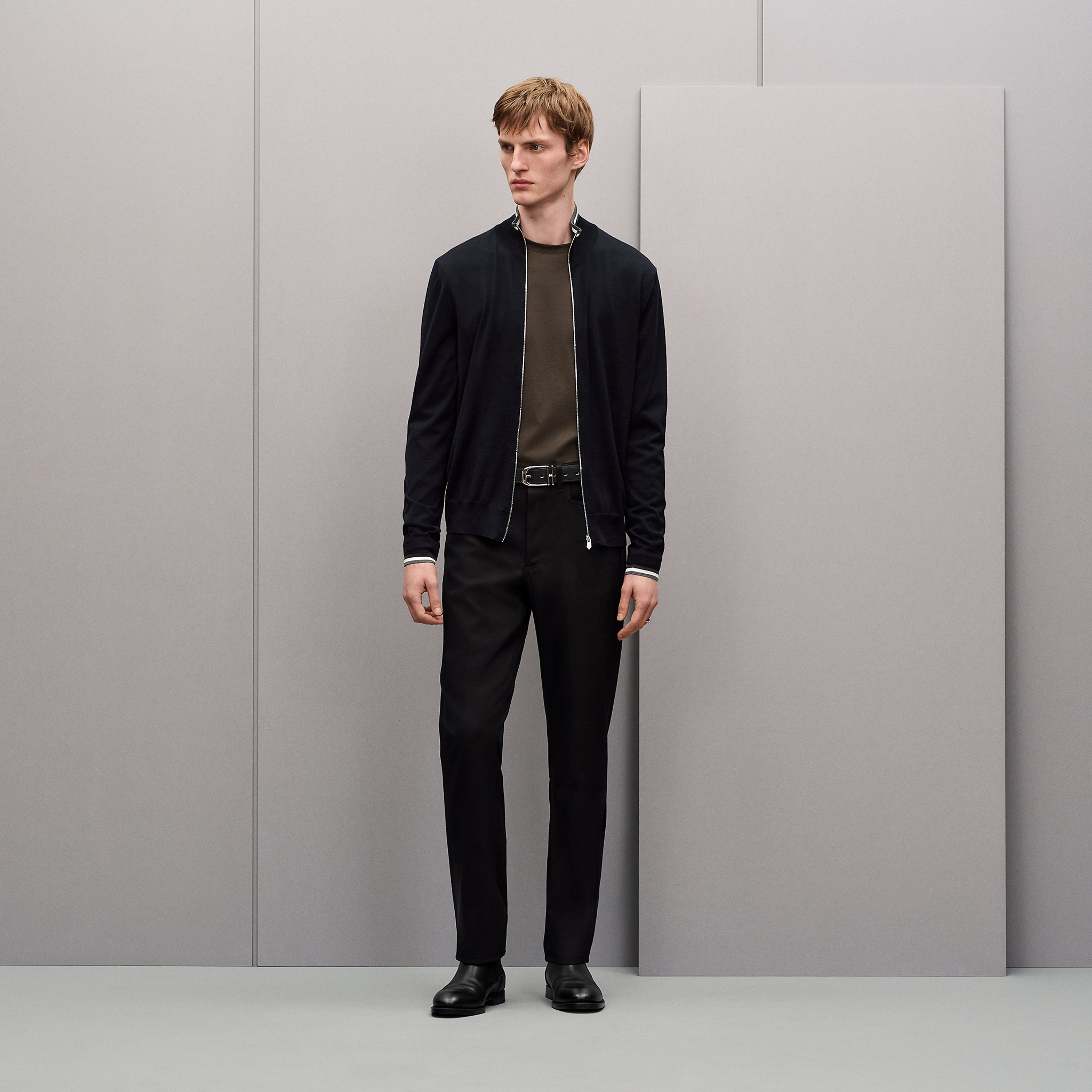 "Rayures & twist" zipped jacket