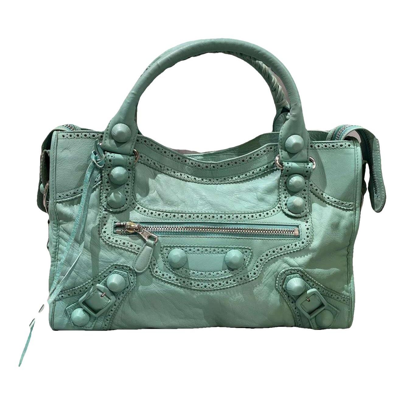City leather handbag