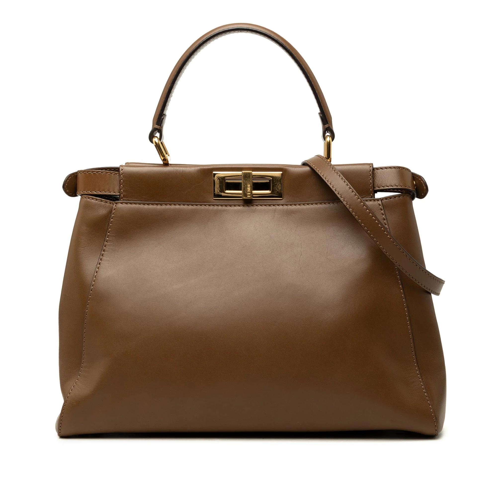 Peekaboo leather satchel