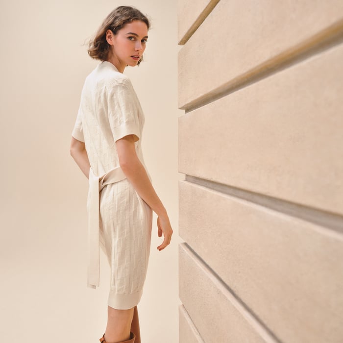 Blanc Naturel "H" Short-sleeve Dress
