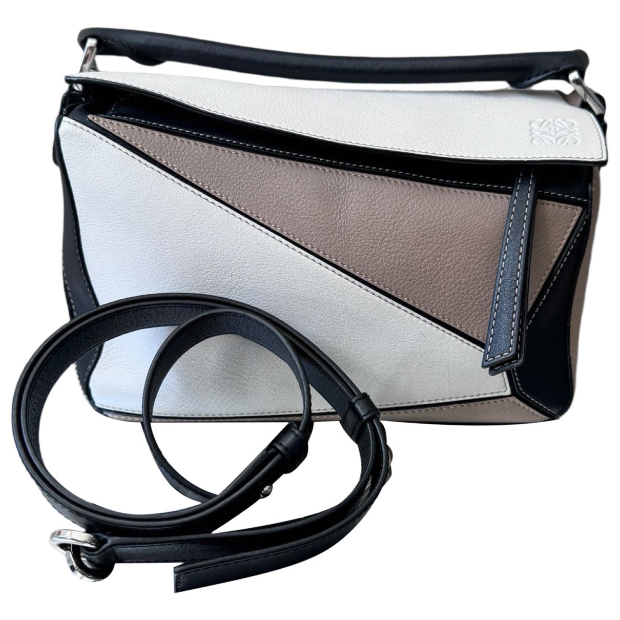 Puzzle leather handbag