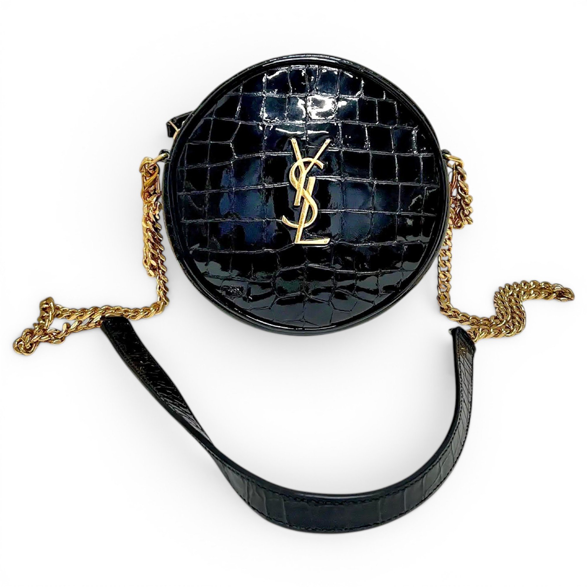Vinyle patent leather crossbody bag