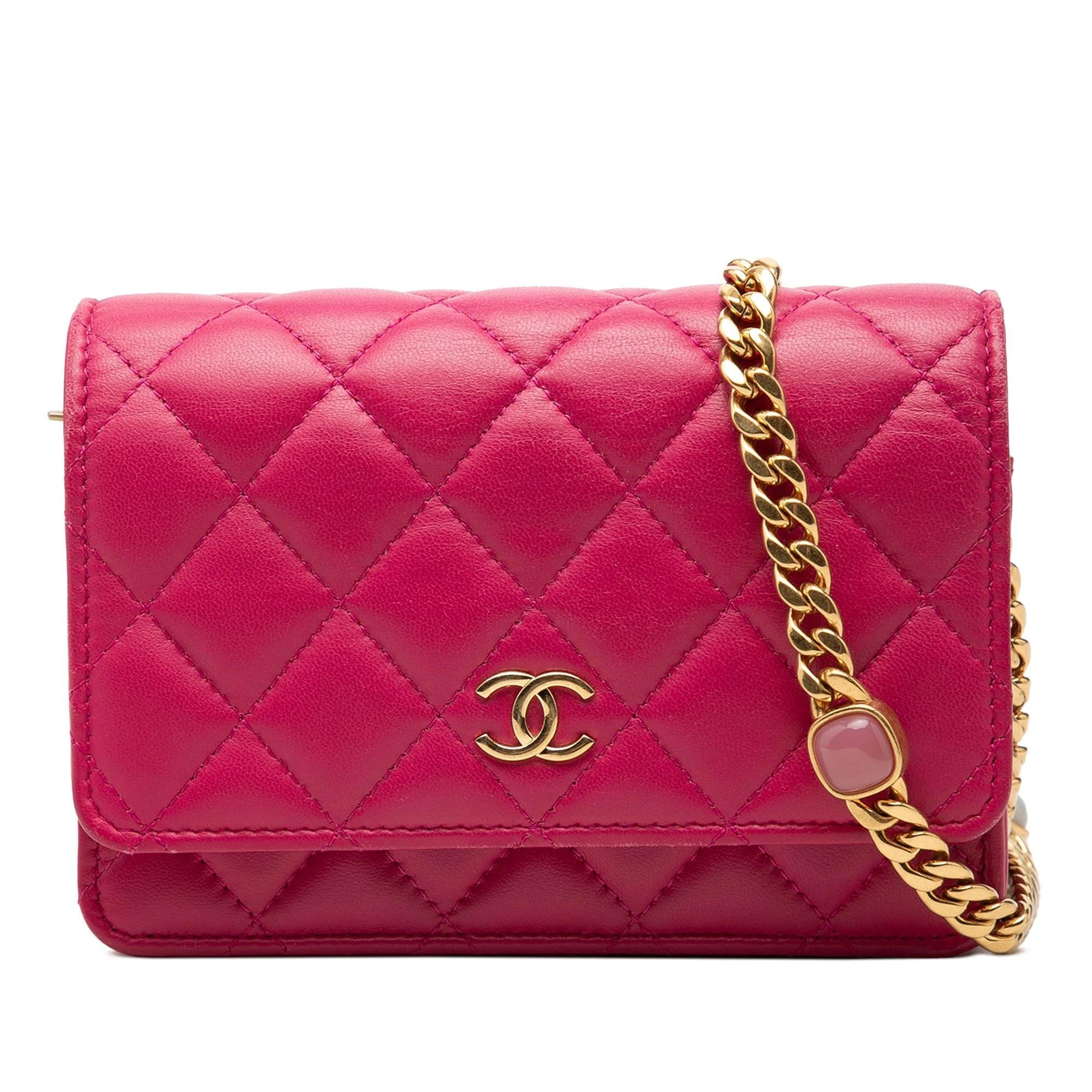 Wallet On Chain leather crossbody bag