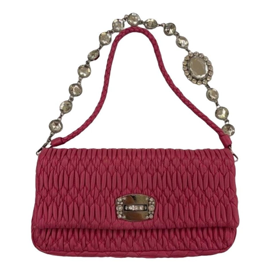 Miu Crystal leather handbag
