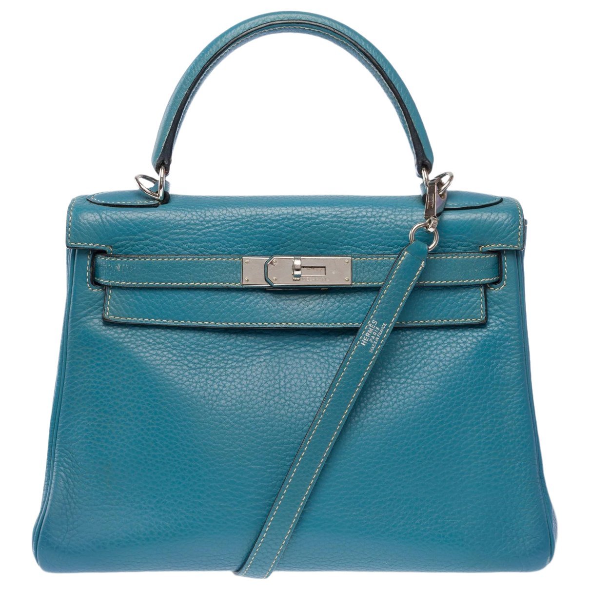 Hermes Kelly 28 Handbag Bleu Jean Togo Leather 2009