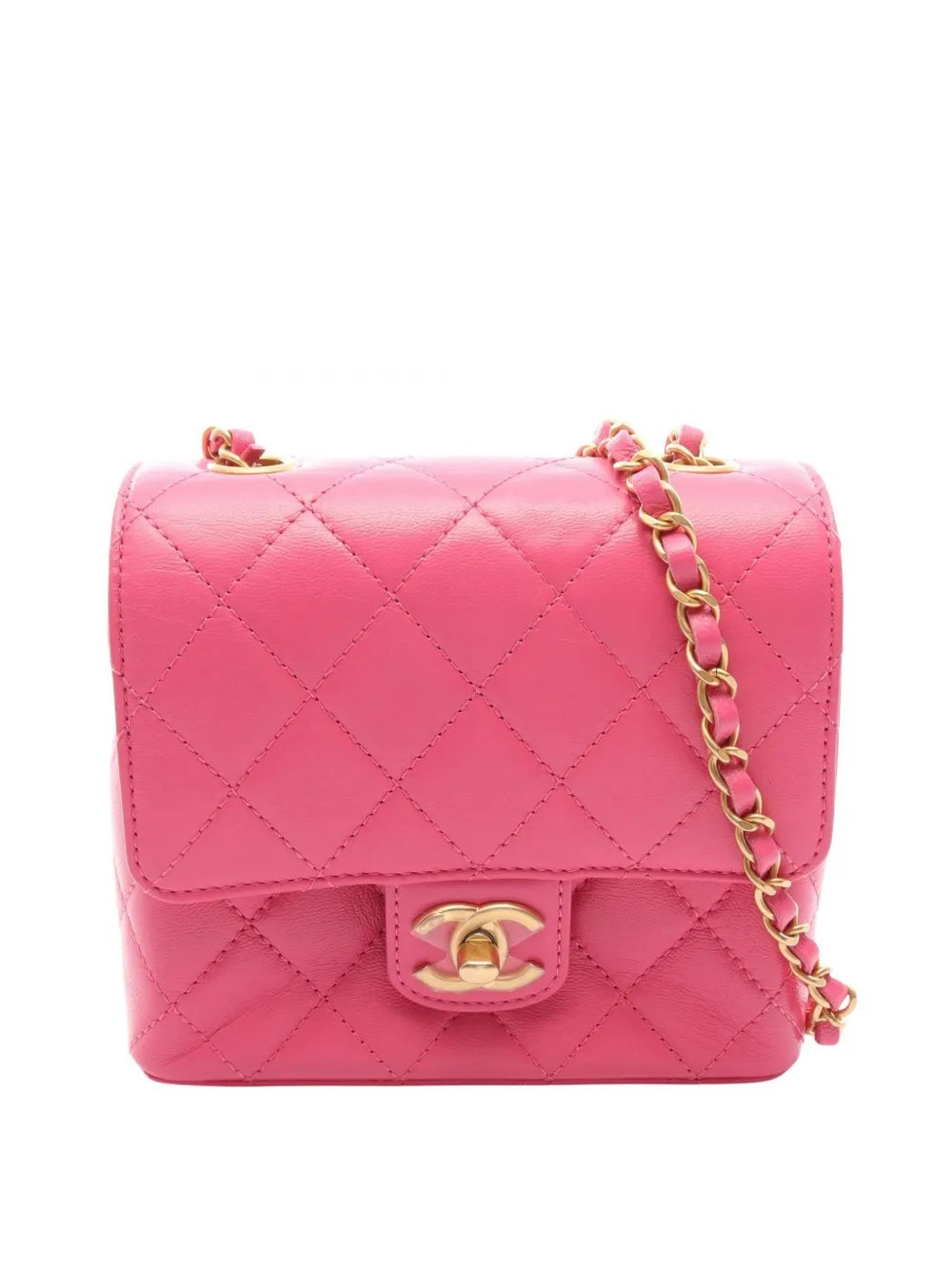 2021-2026 Mini Square Quilted Goatskin Flap crossbody bag