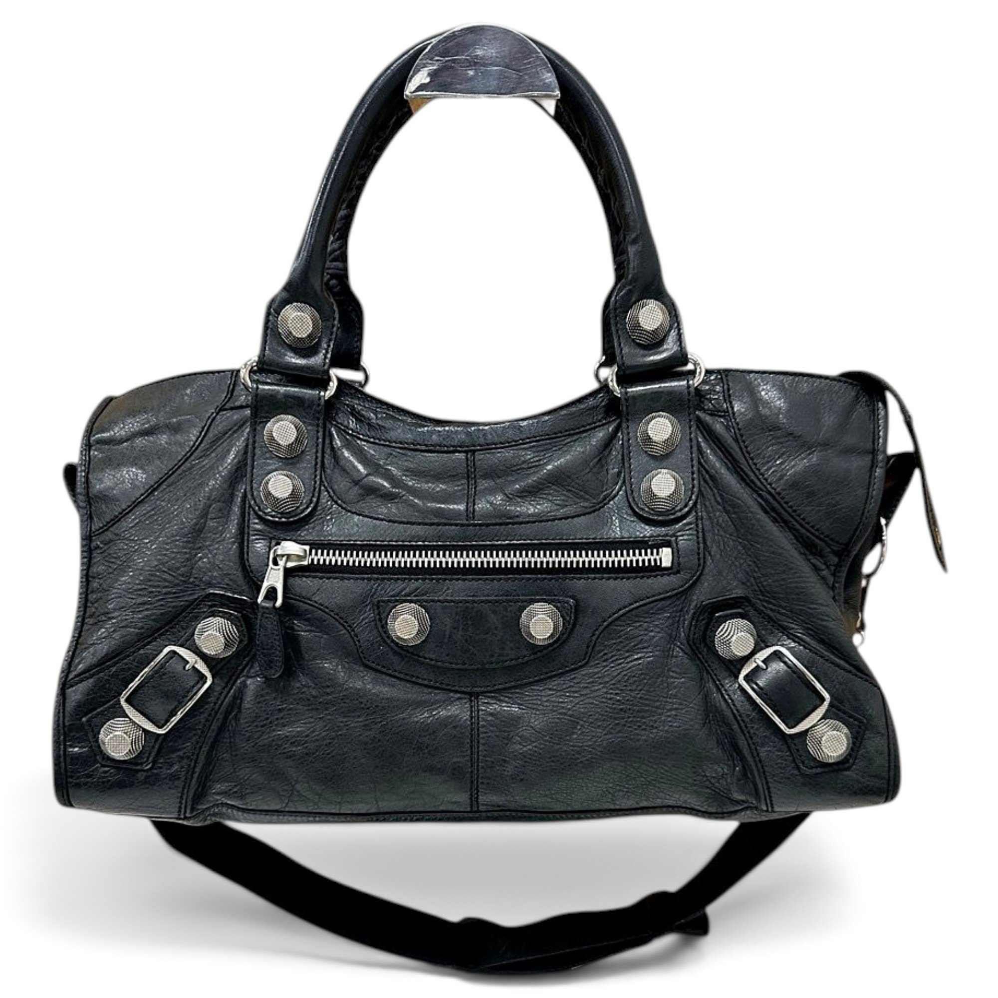 City leather handbag