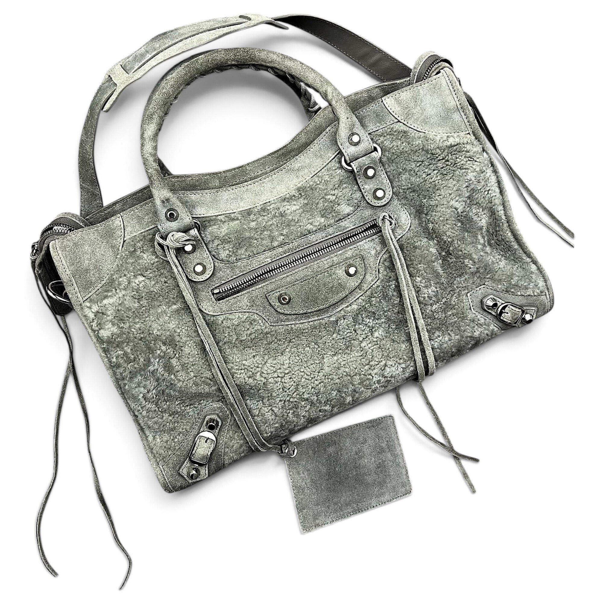 City leather satchel
