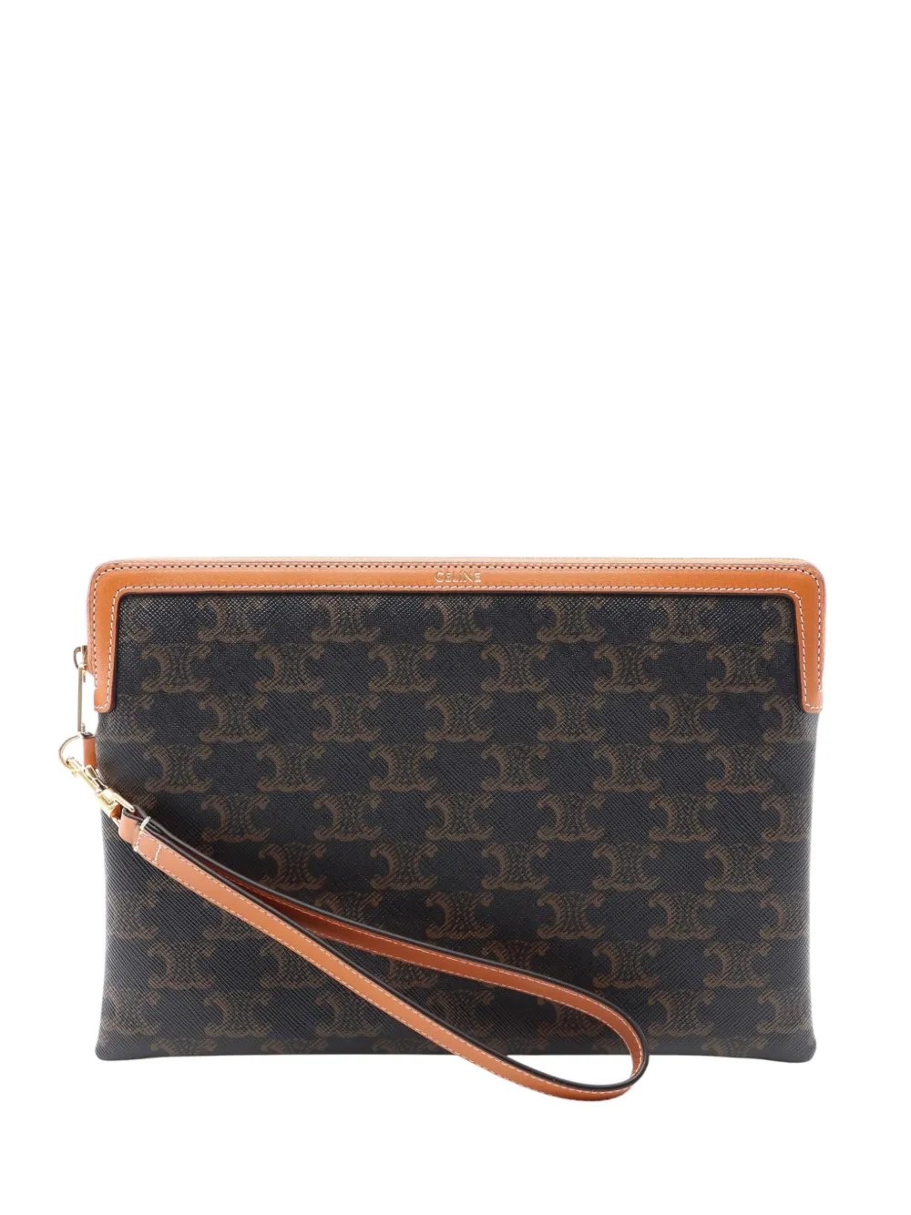 2000-2026 Small Triompe Coated Canvas Pouch with Strap clutch bag