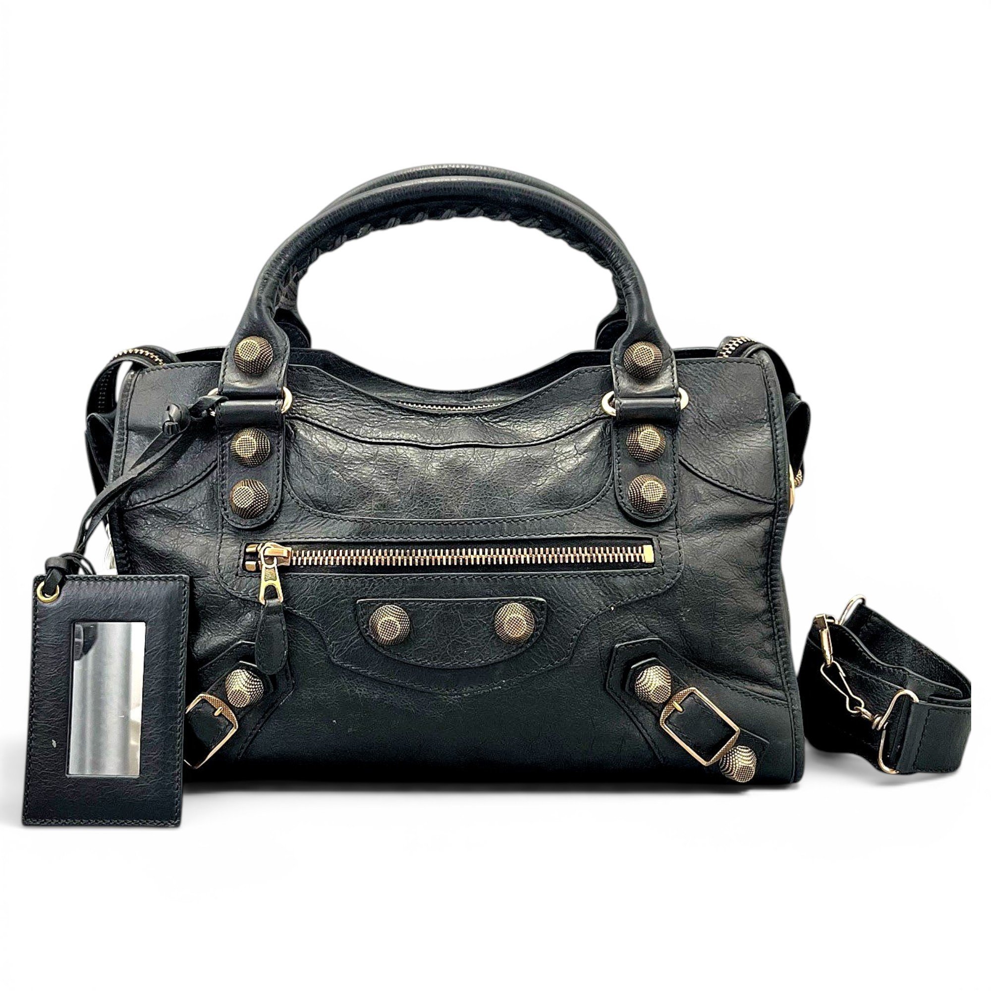 City leather handbag