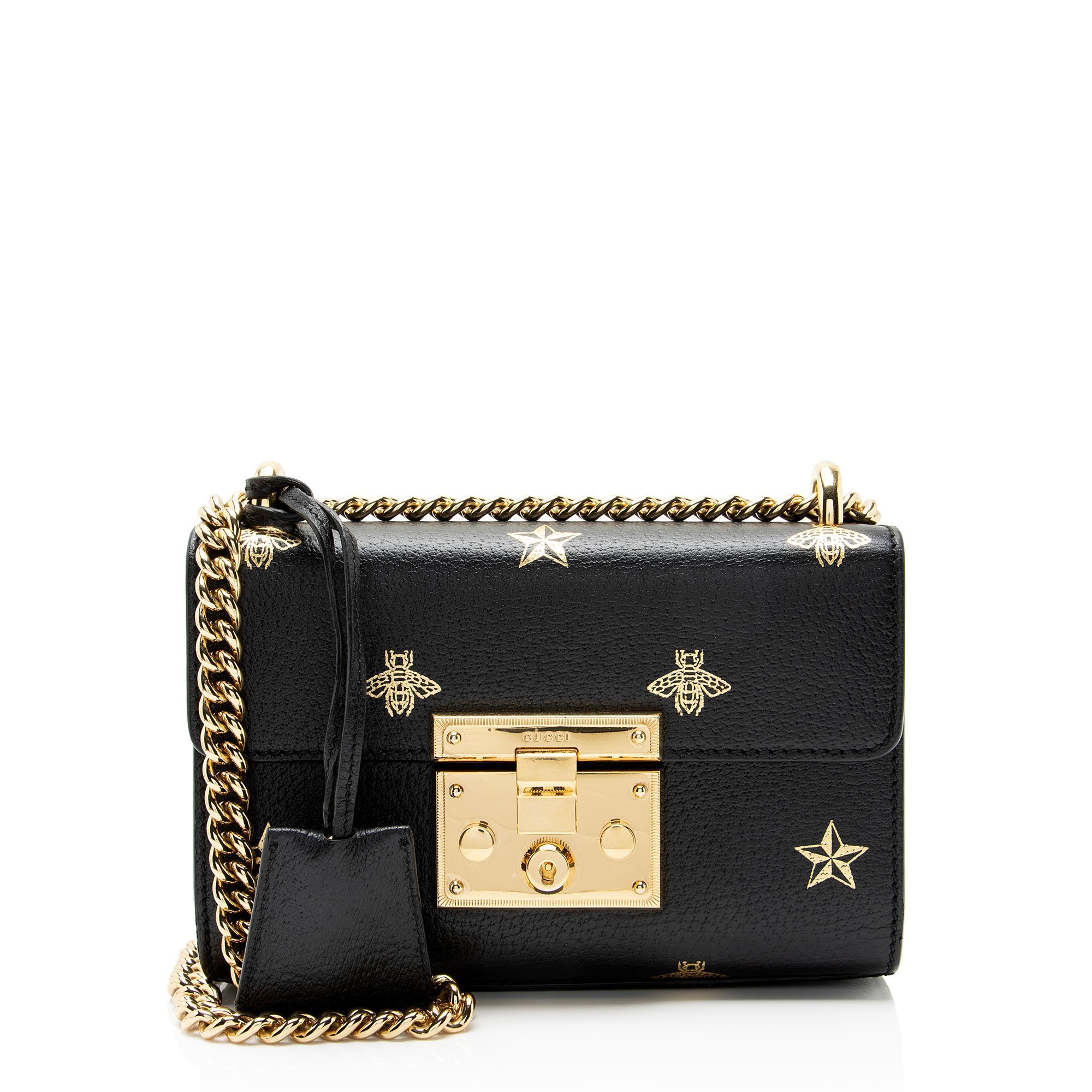 Padlock leather crossbody bag