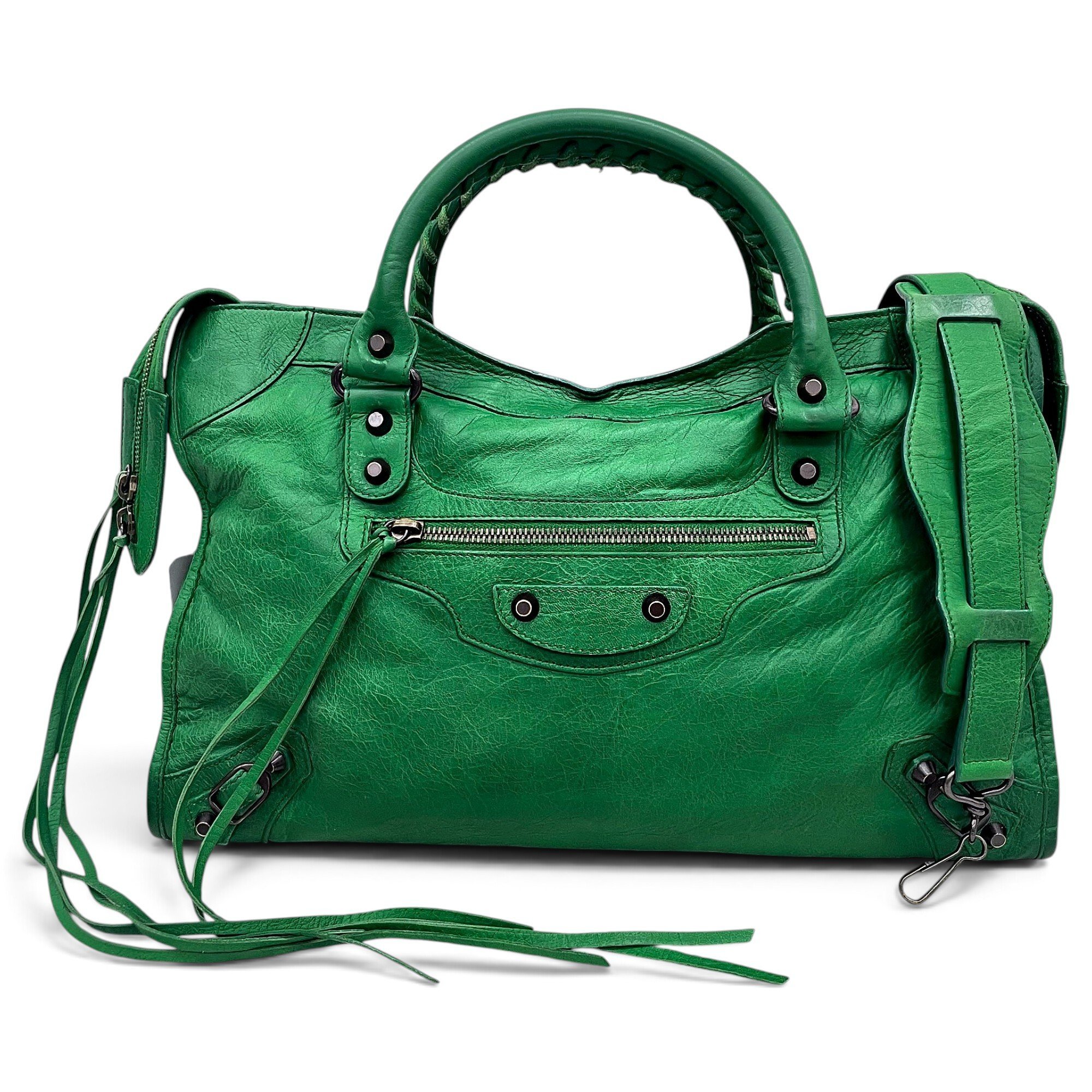 City leather handbag