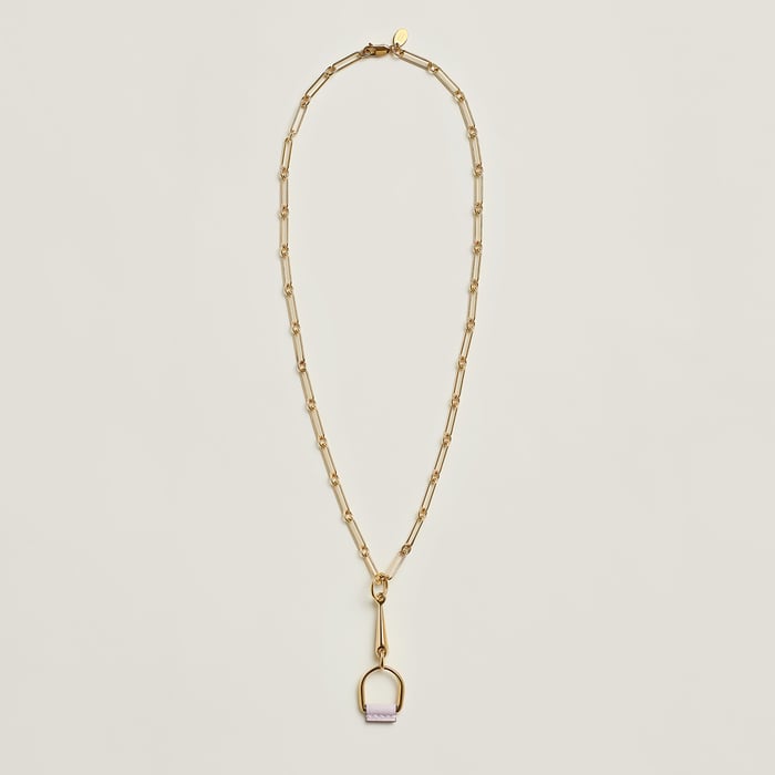 Mauve Pâle Heritage Equestre Pendant, Small Model
