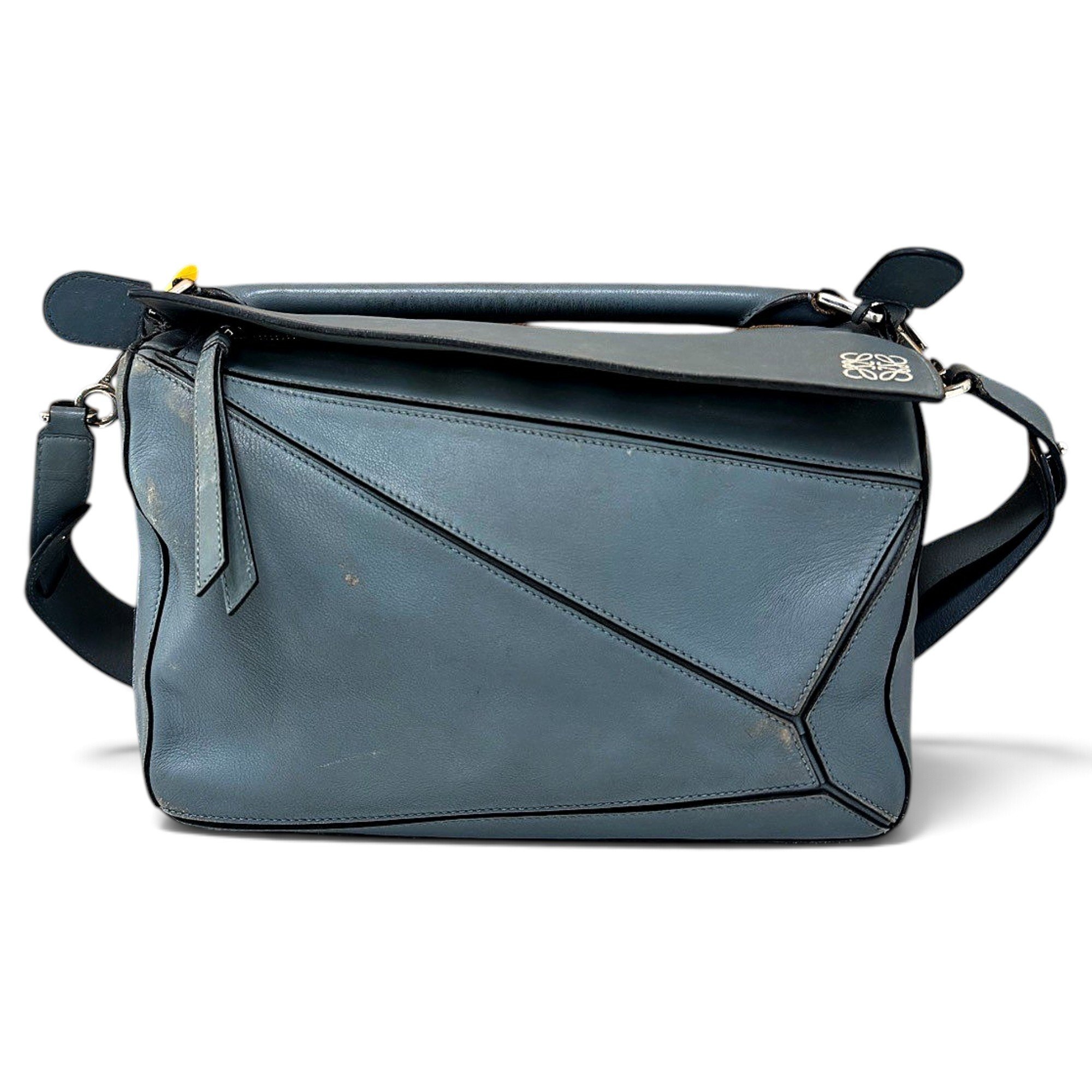 Puzzle leather handbag