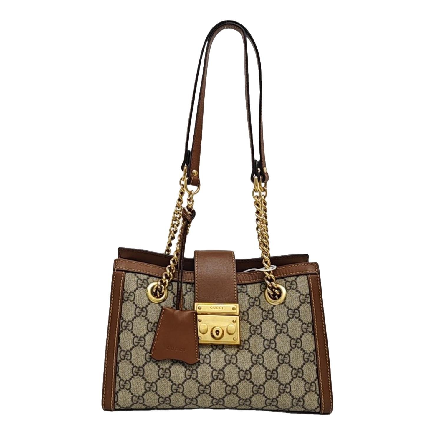 Padlock leather handbag
