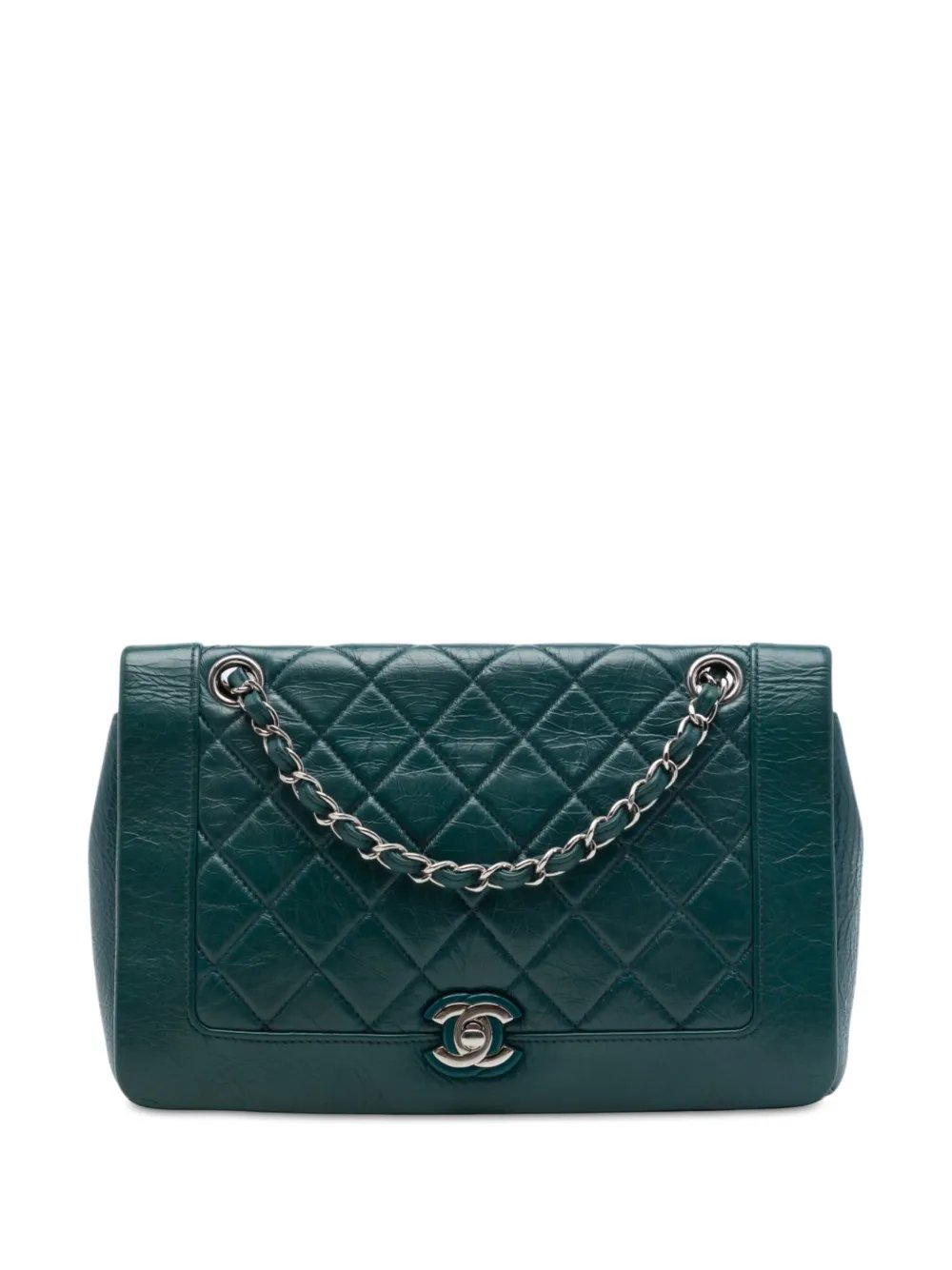 2018 Medium Quilted Crumpled Calfskin Bi Vintage Full Flap crossbody bag