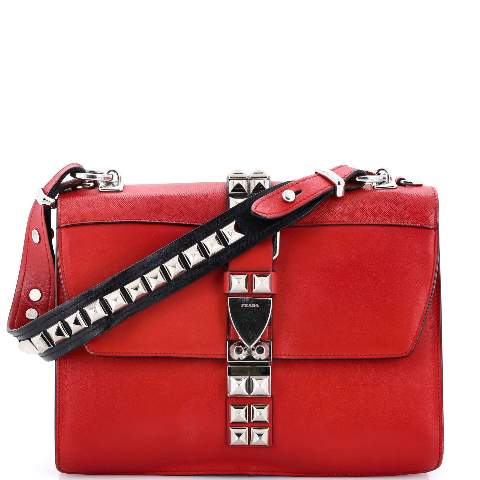 Monochrome Elektra Shoulder Bag Studded Leather Medium