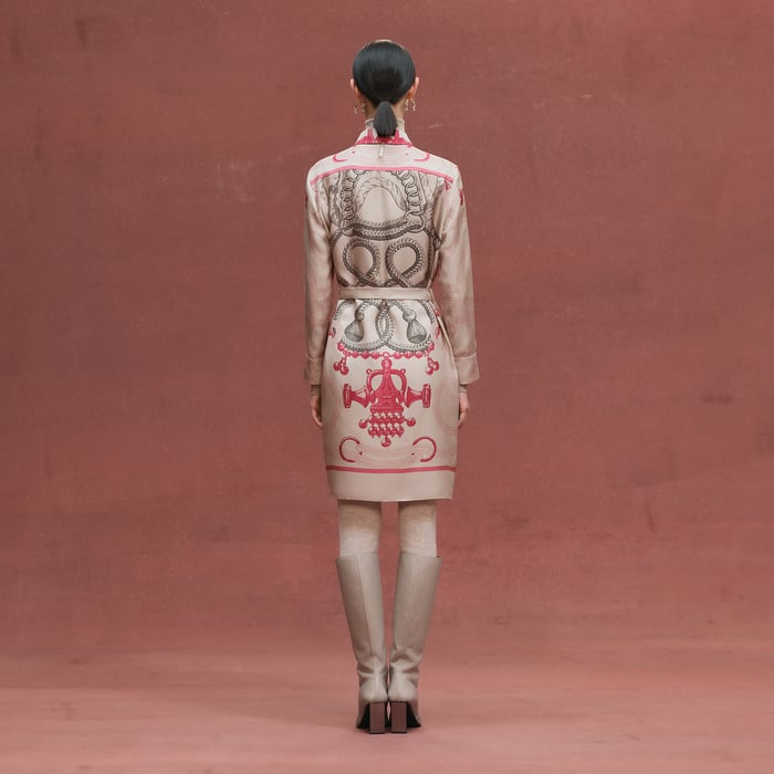 Beige Avoine "Palefroi Remix" Shirt Dress