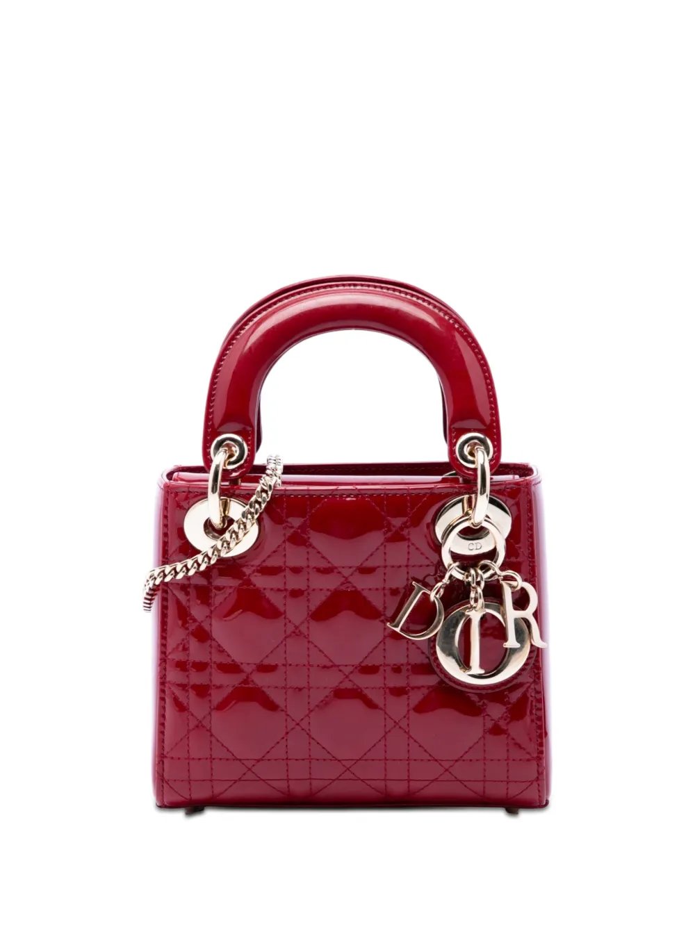 2017 Mini Patent Cannage Lady Dior satchel