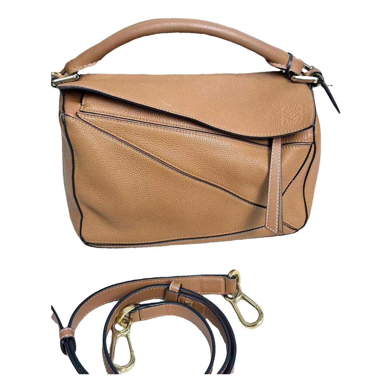 Puzzle leather handbag