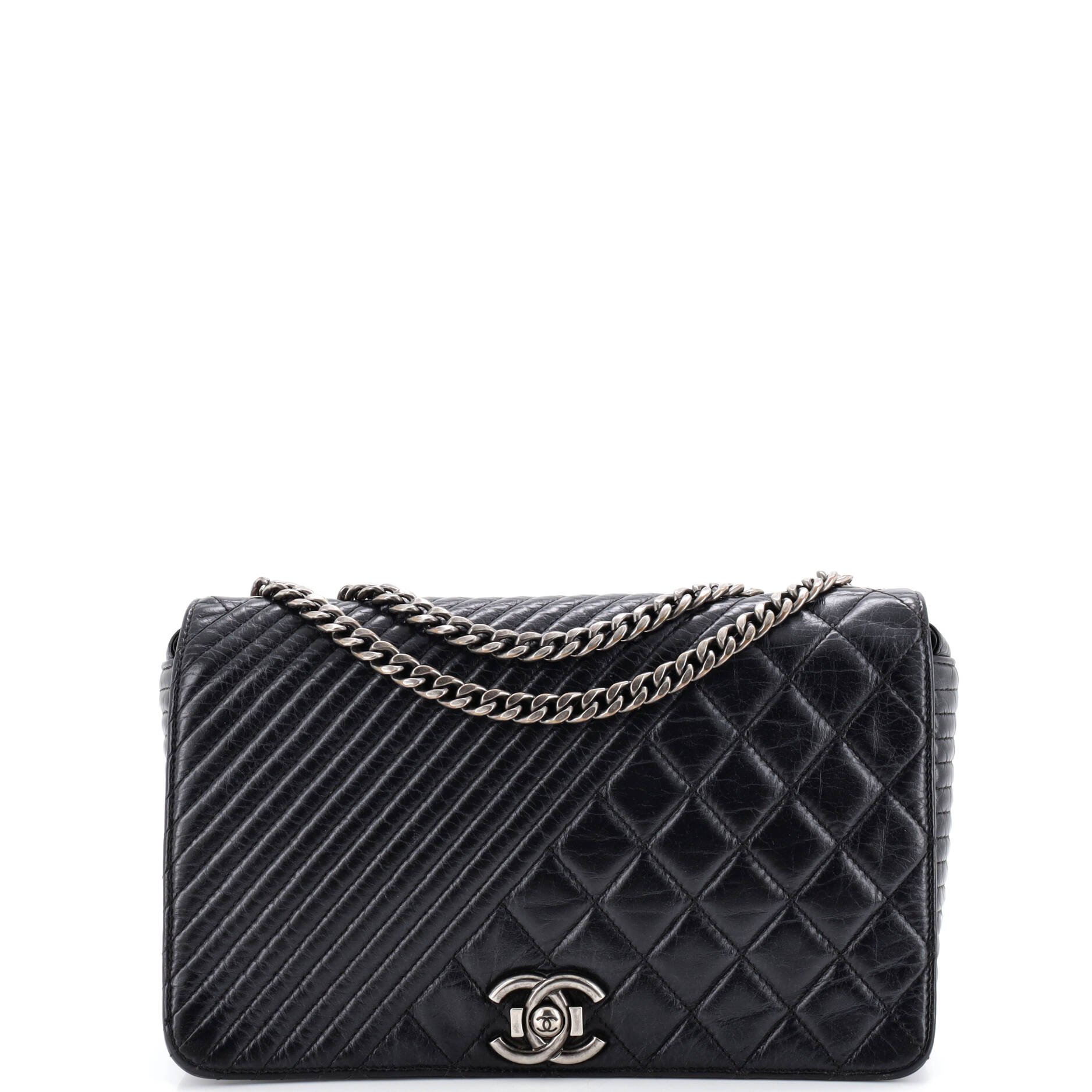 Coco Boy Flap Bag Quilted Aged Calfskin Medium