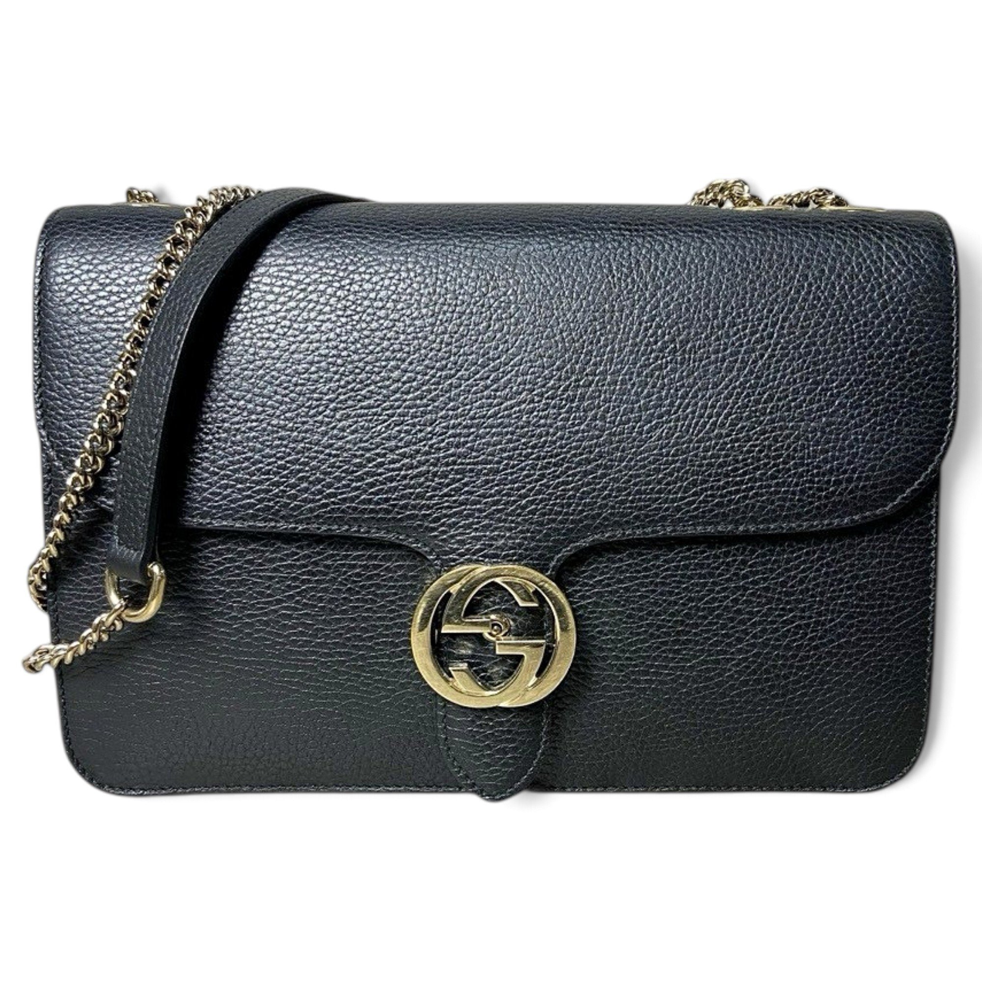 Interlocking leather handbag