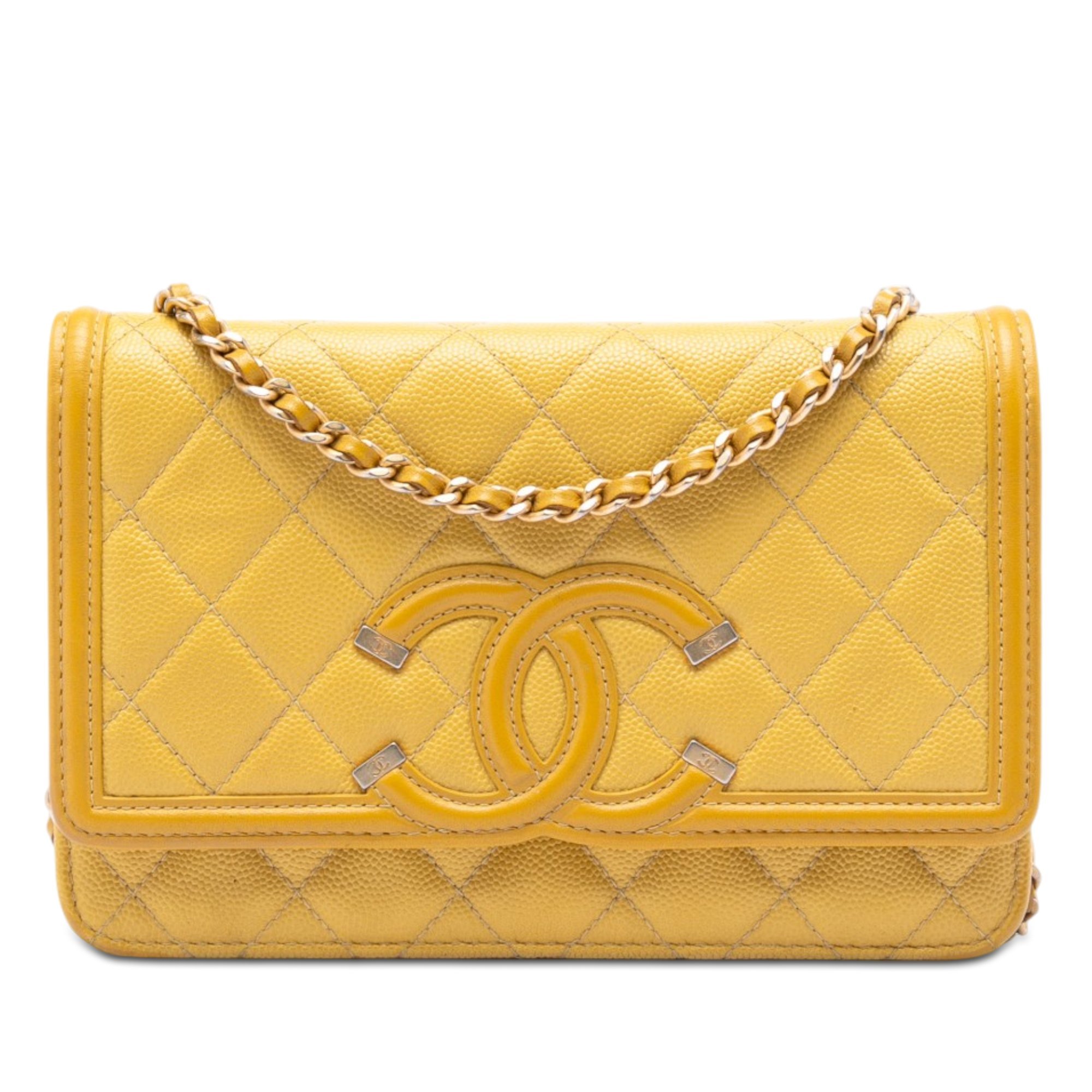 Wallet On Chain leather handbag