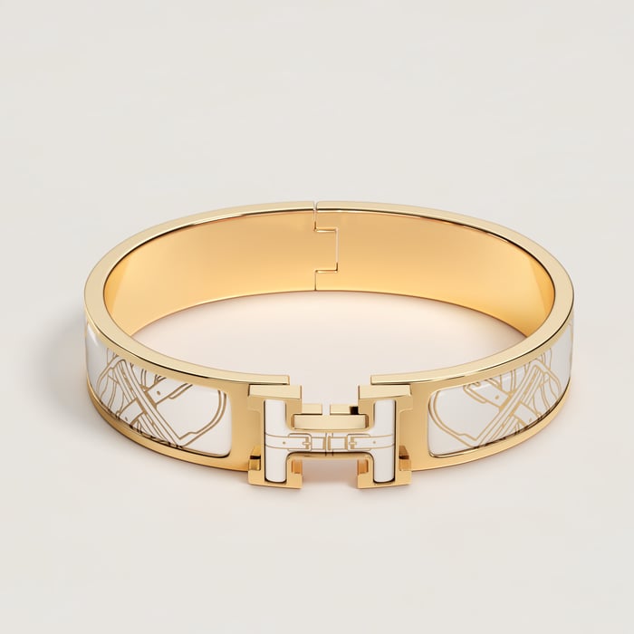 Orfèvre Jaune or Blanc Clic H Mors a Jouets Bracelet