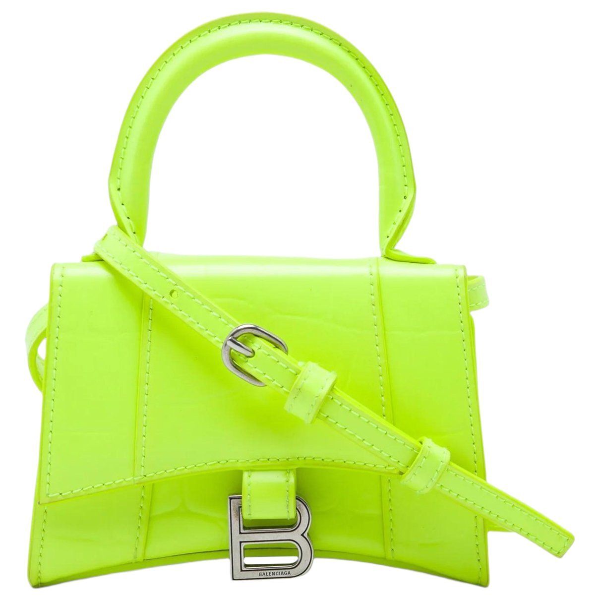 Hourglass leather handbag