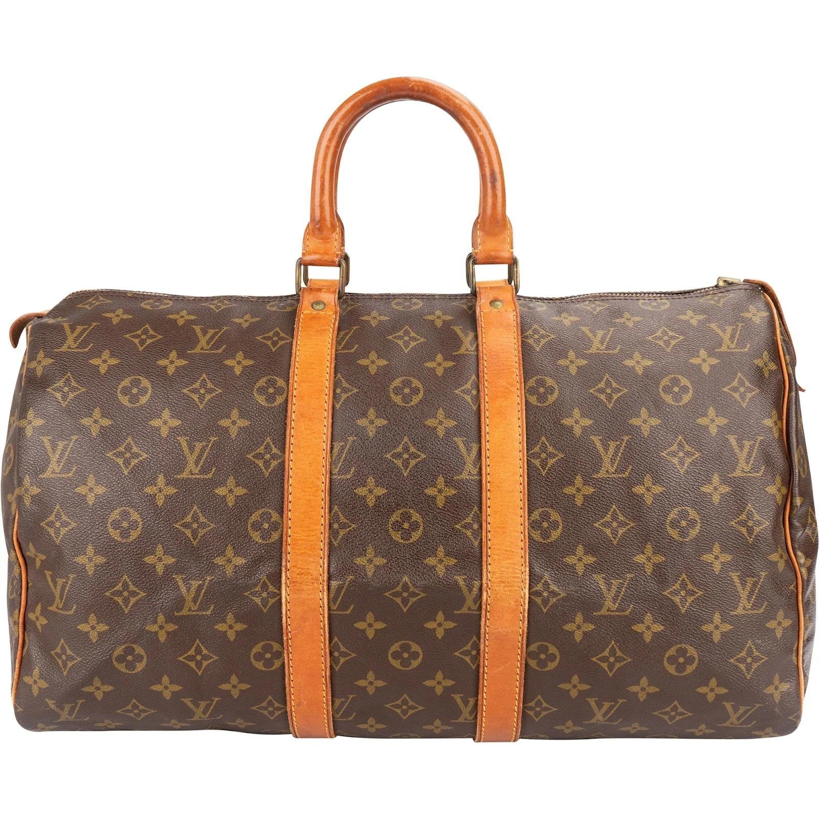 Keepall leather travel bag