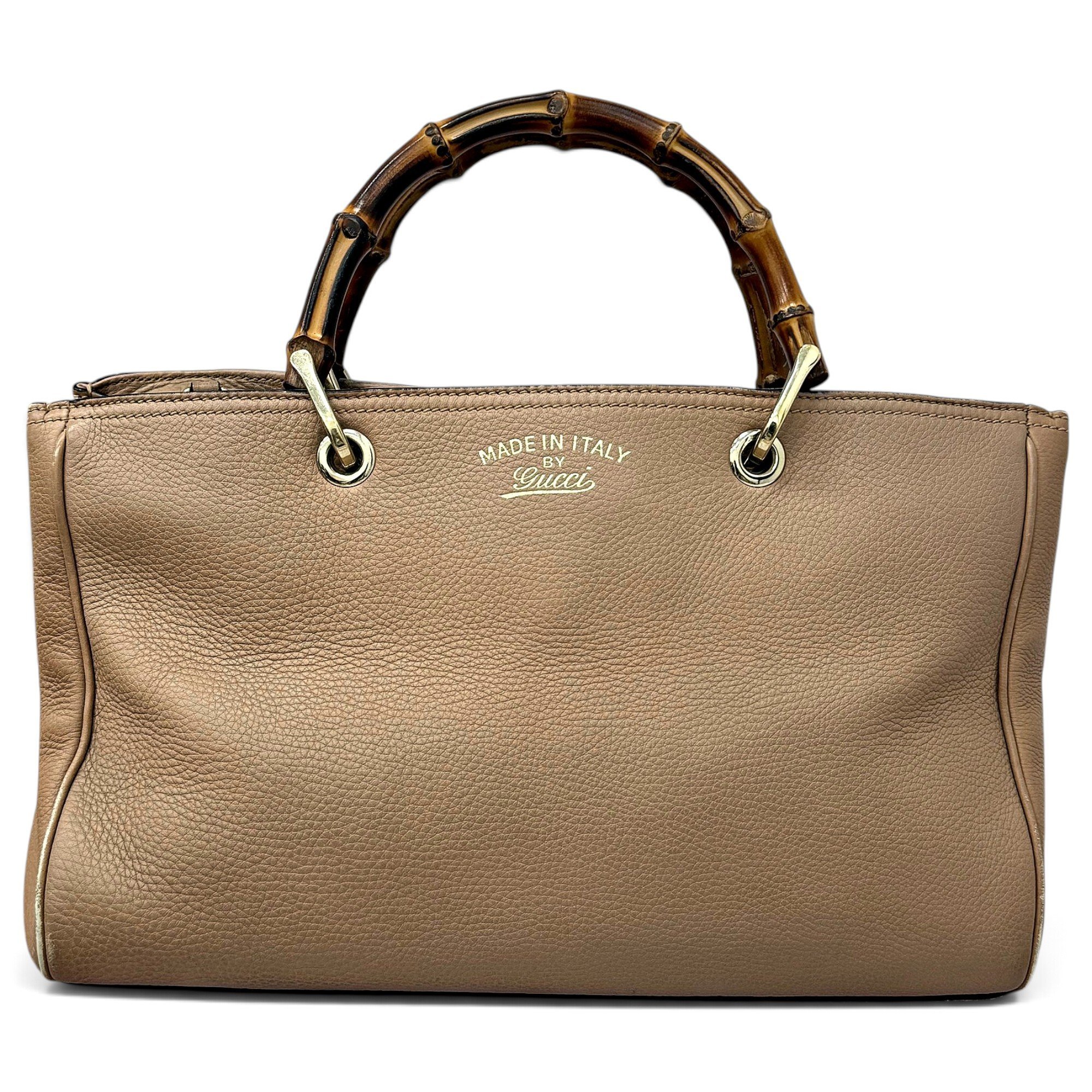 Bamboo Shopper leather handbag