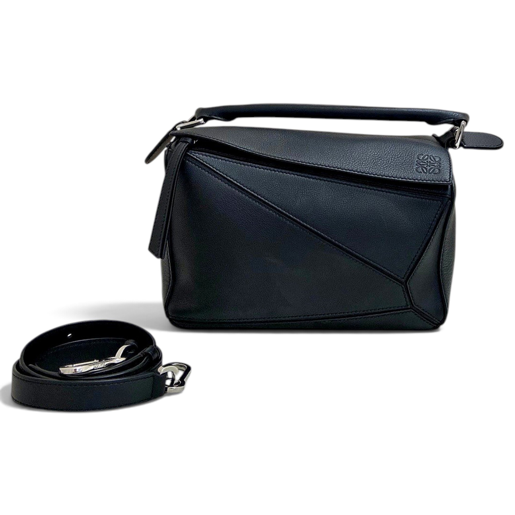 Puzzle leather handbag