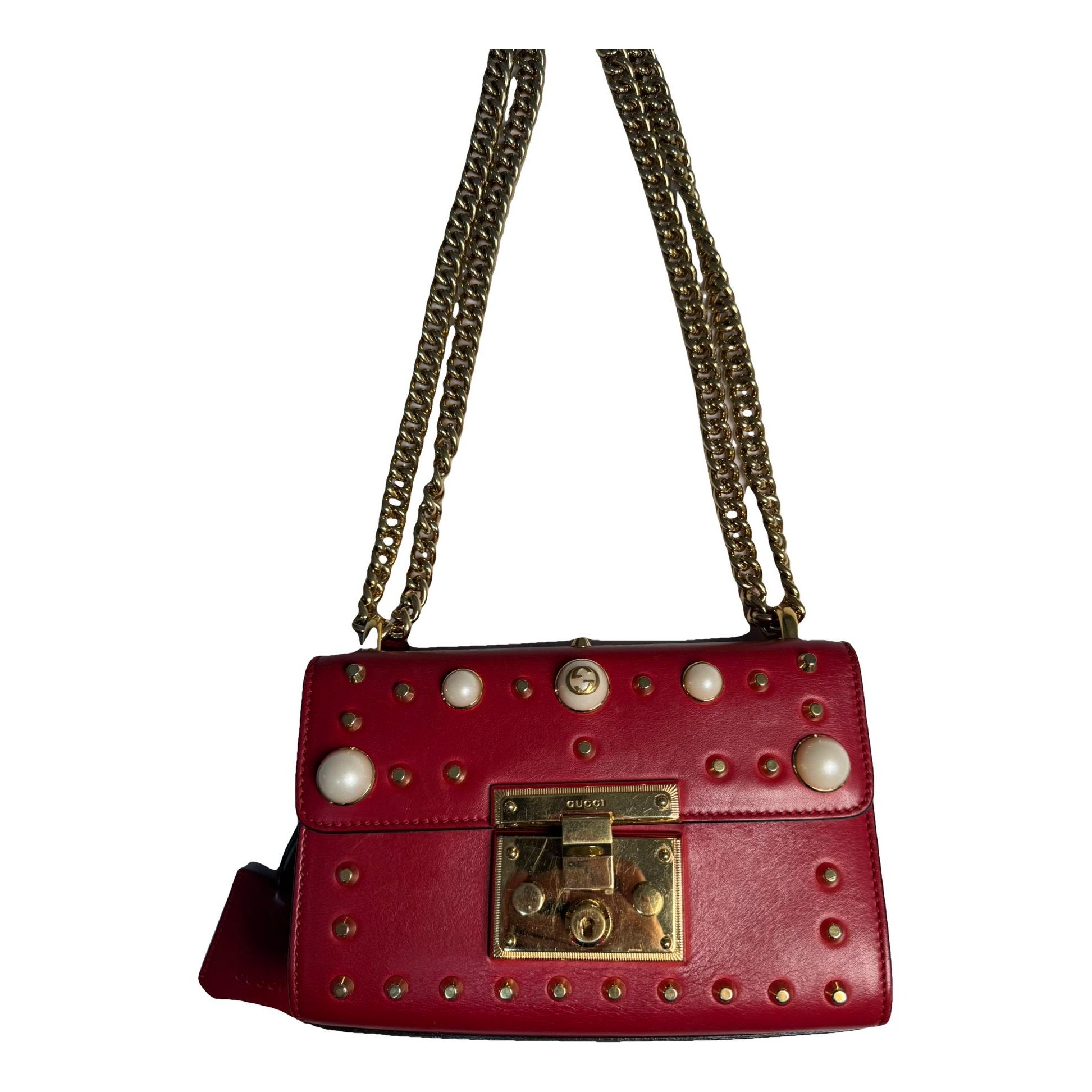Padlock leather handbag