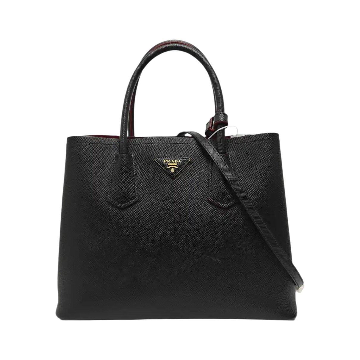 Double leather handbag