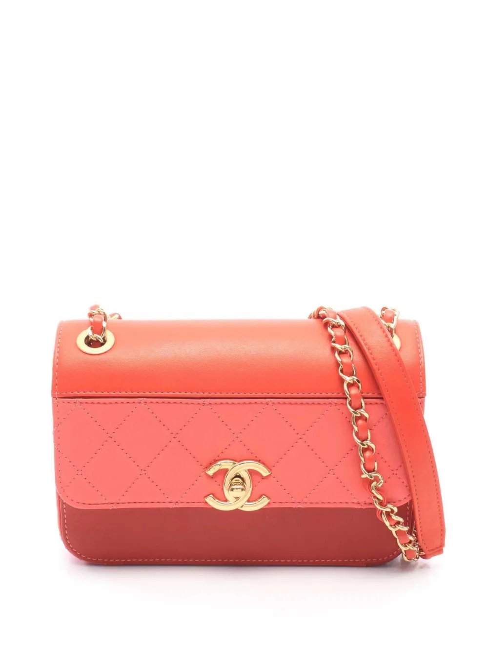 2019 Tricolor Quilted Lambskin Single Flap shoulder bag