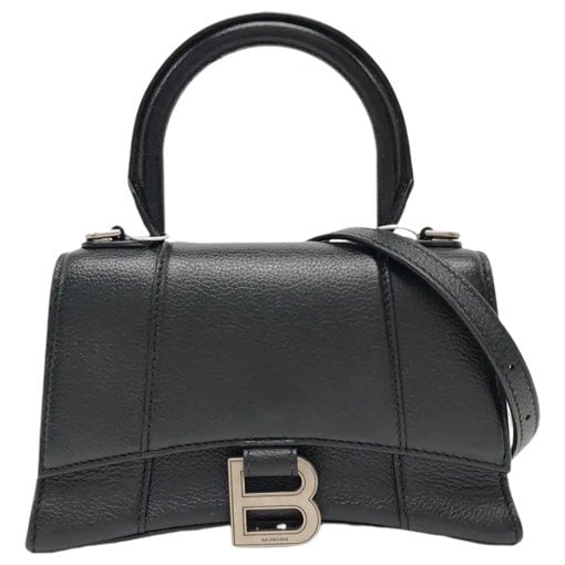 Hourglass leather handbag