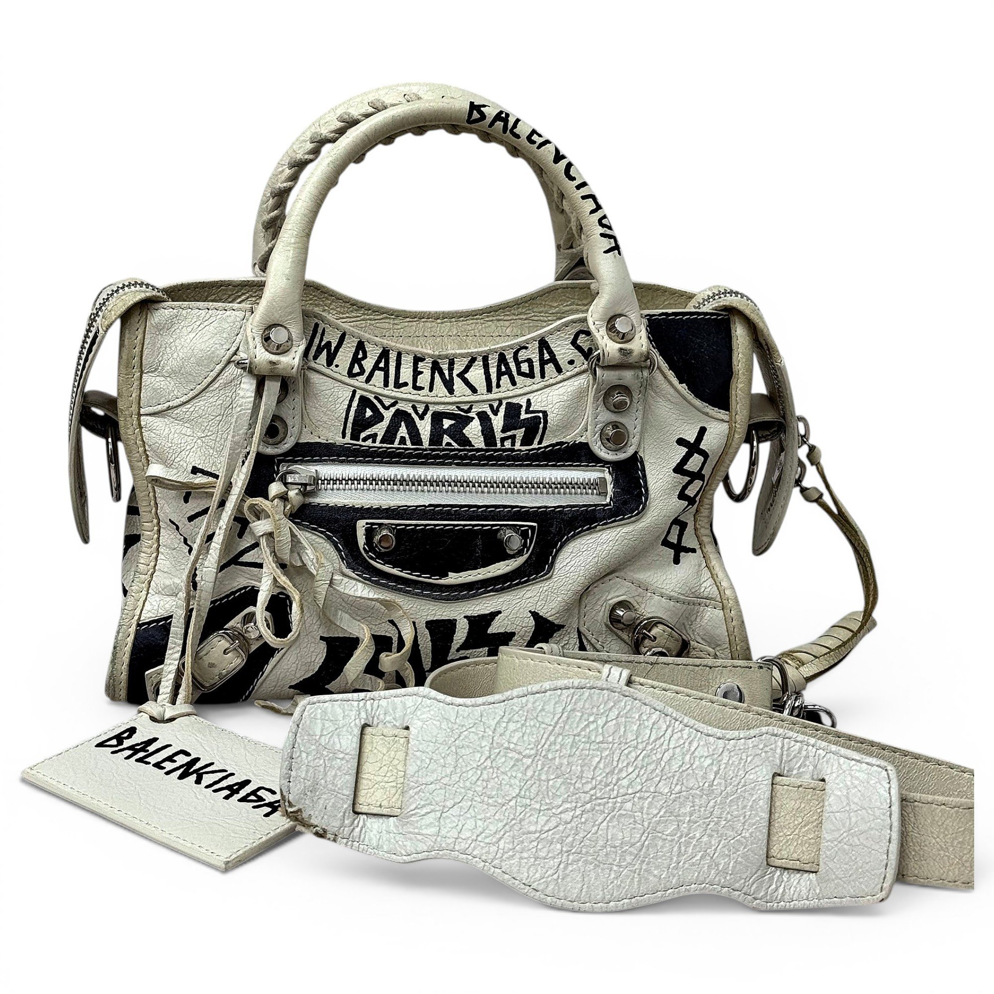 City leather handbag