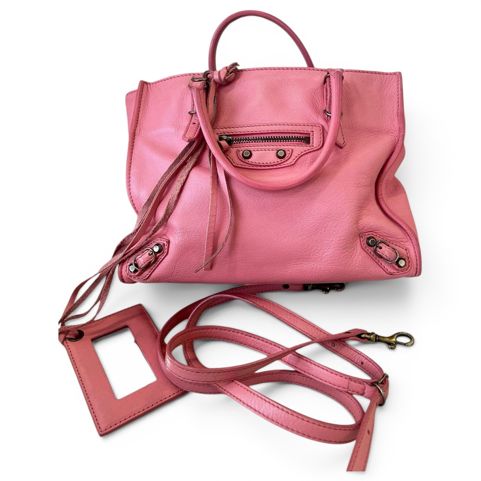 Papier leather handbag