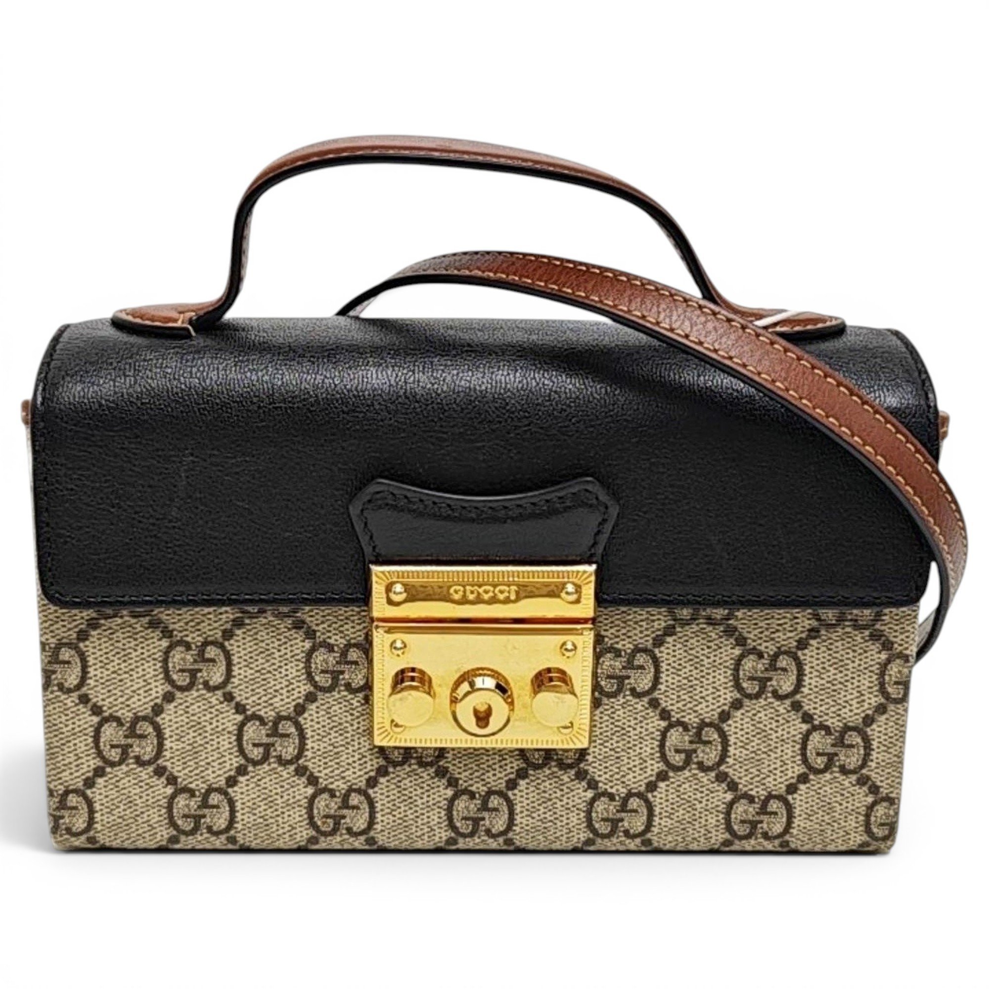 Padlock leather handbag