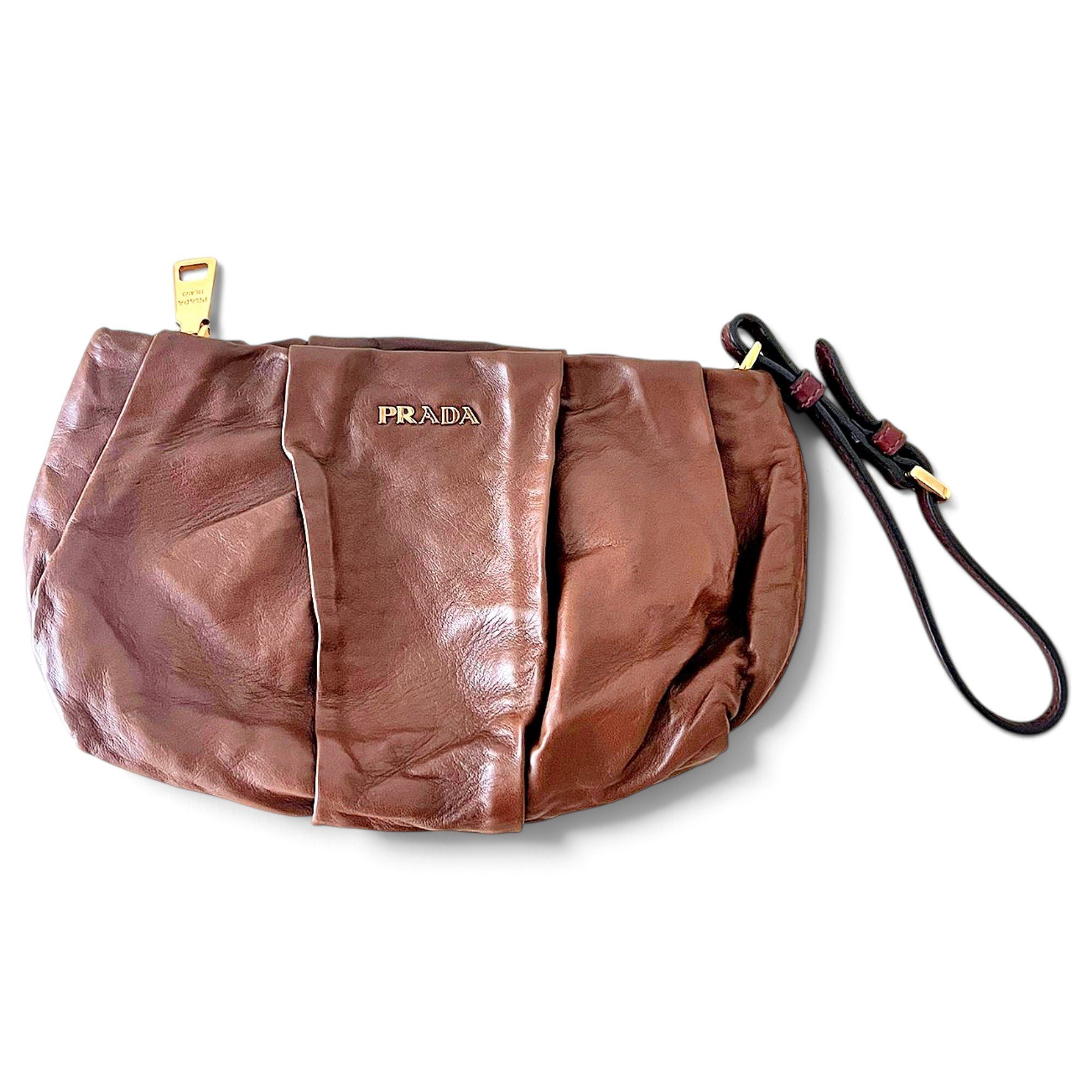 Leather clutch bag