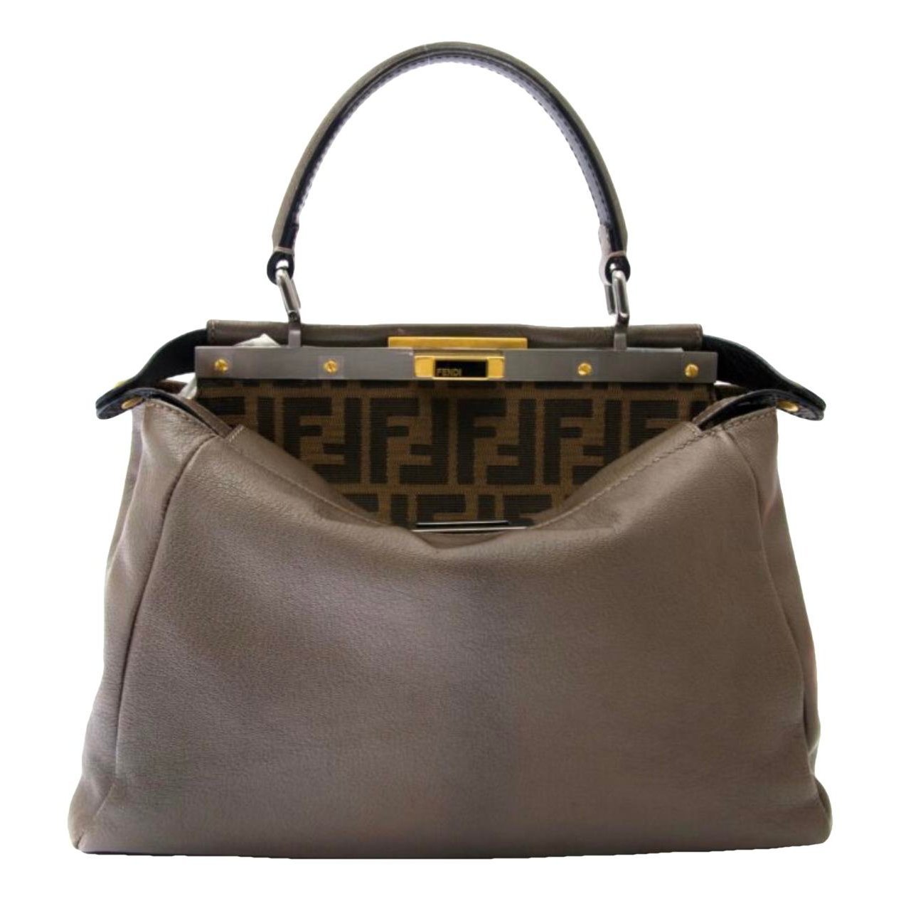 Peekaboo leather tote