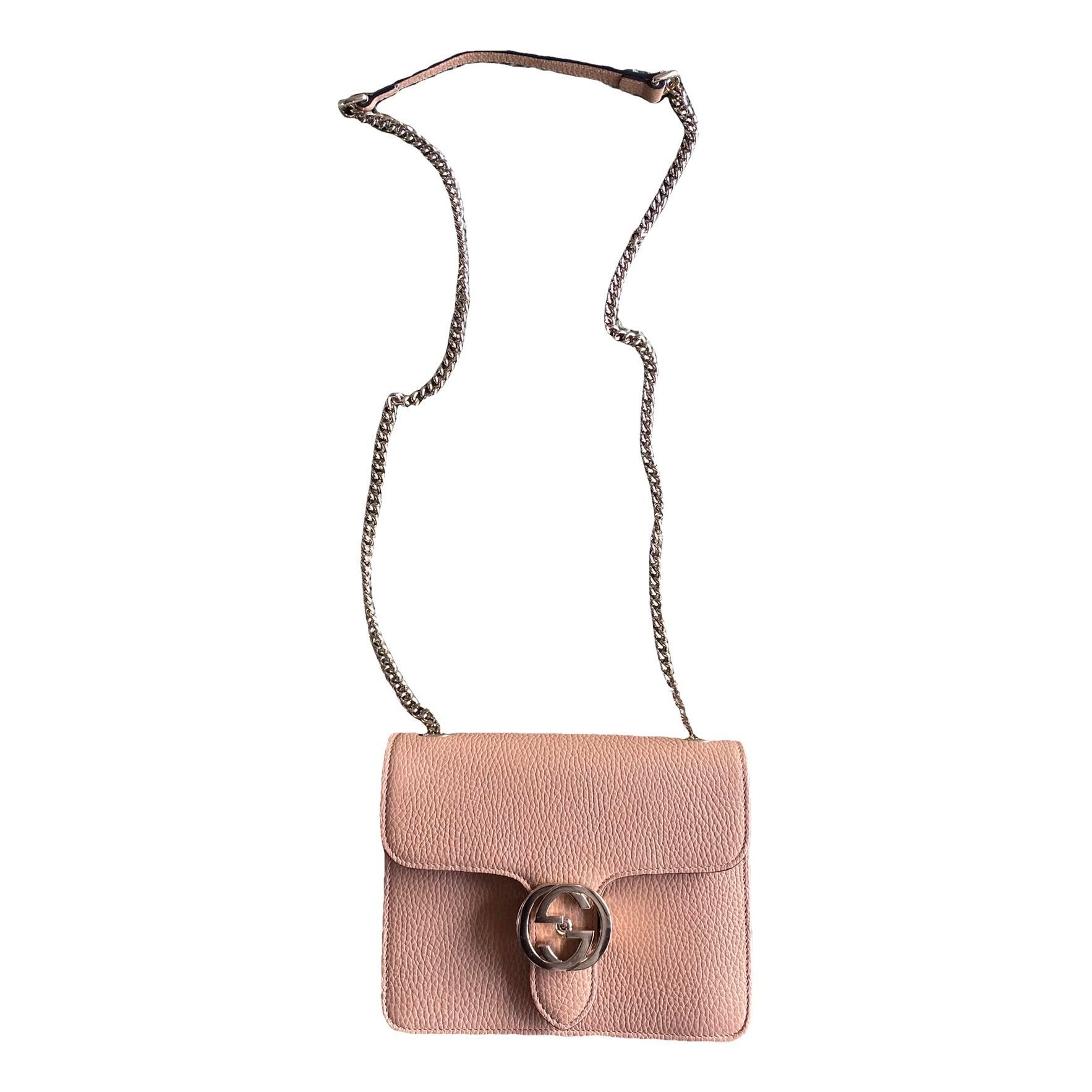 Interlocking leather crossbody bag