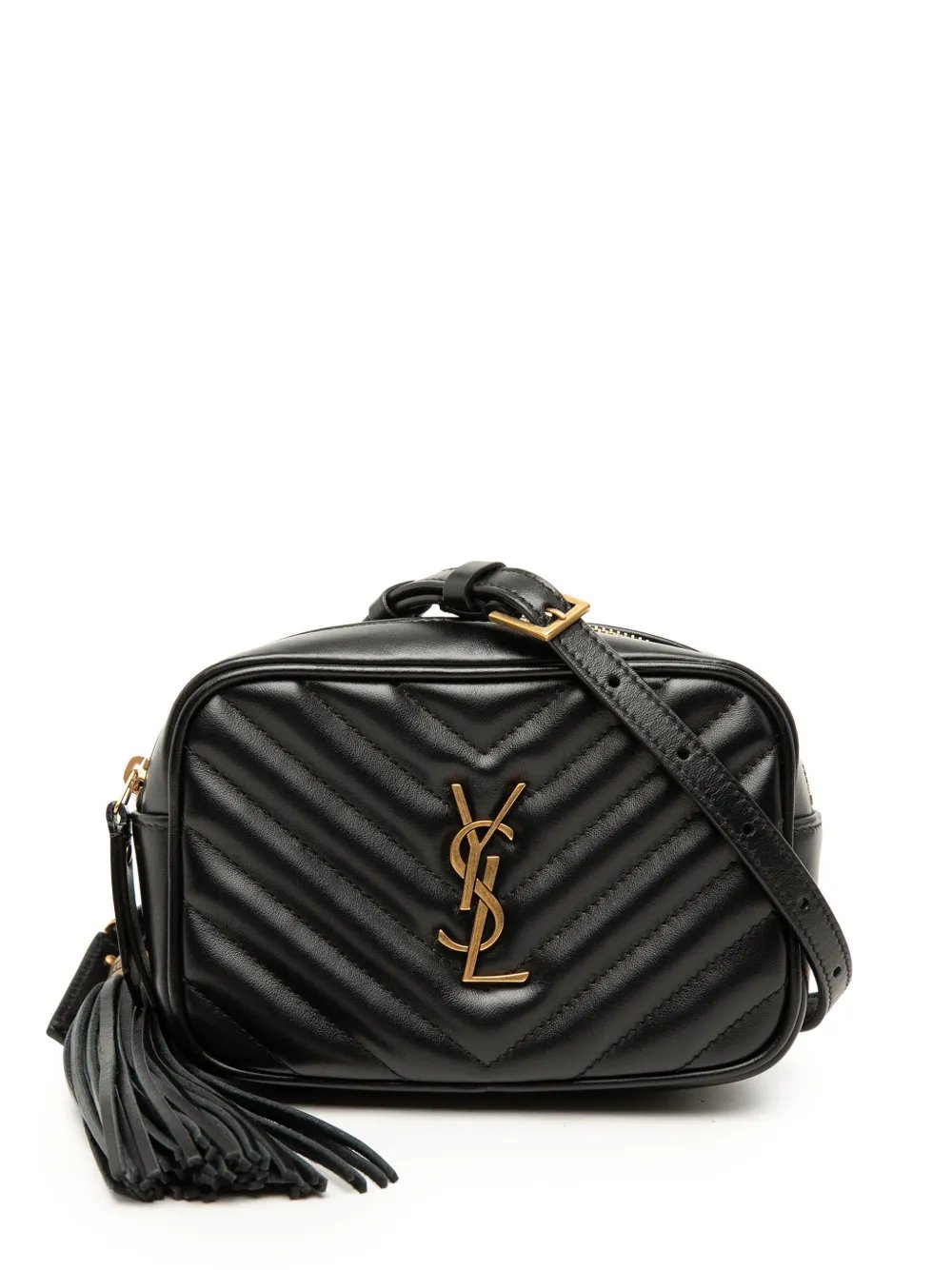 2019 Chevron Calfskin Monogram Tassel Lou belt bag