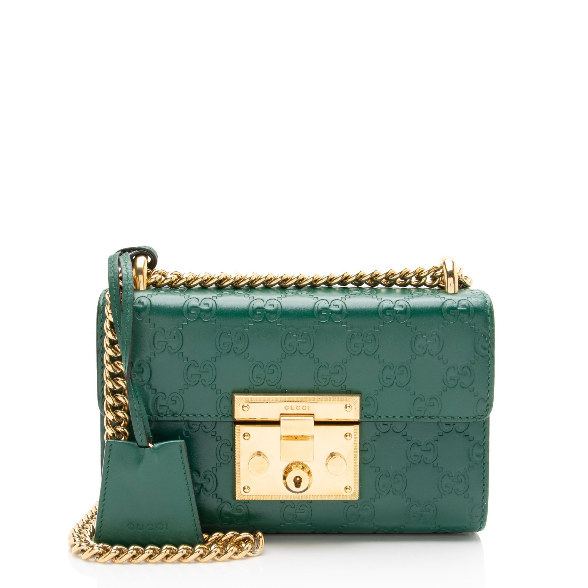 Padlock leather crossbody bag