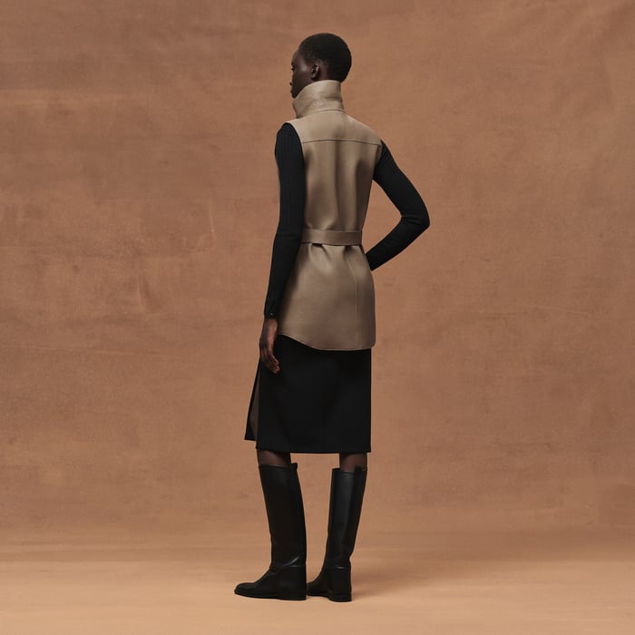 Belted Long Vest