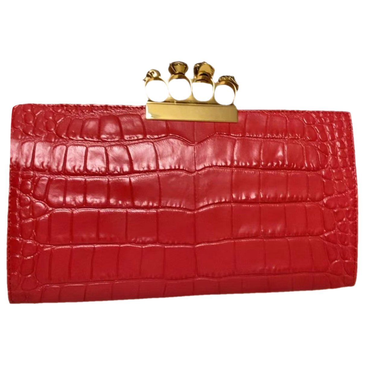 Alexander McQueen Knuckle leather clutch bag