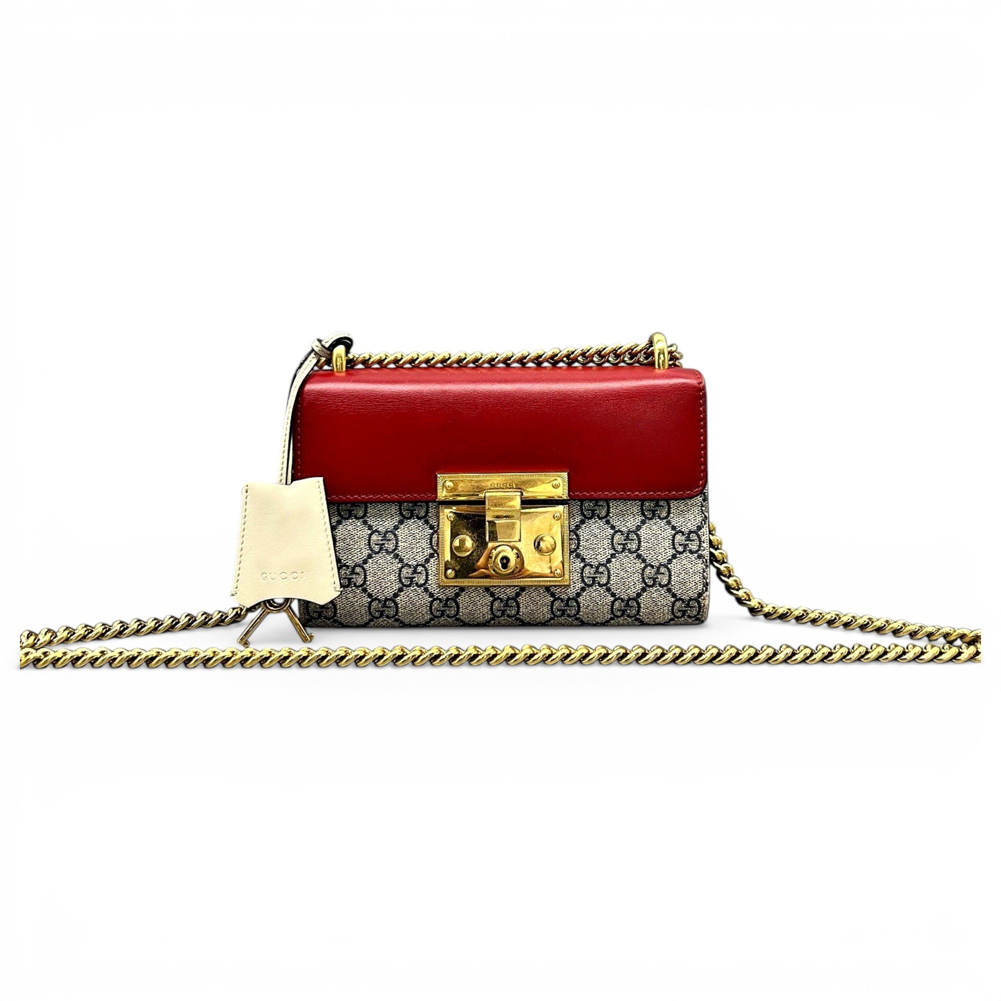 Padlock leather handbag
