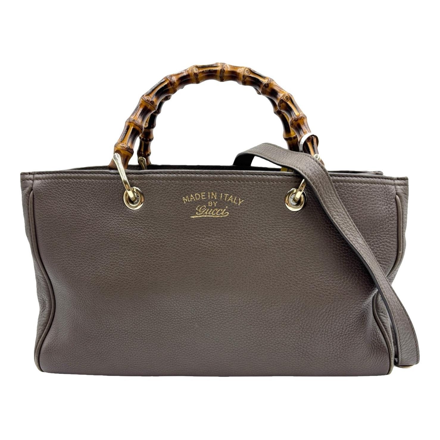 Bamboo Shopper leather handbag