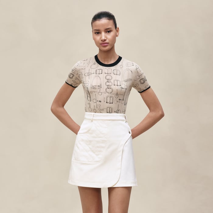 Blanc Naturel Wrap Miniskirt